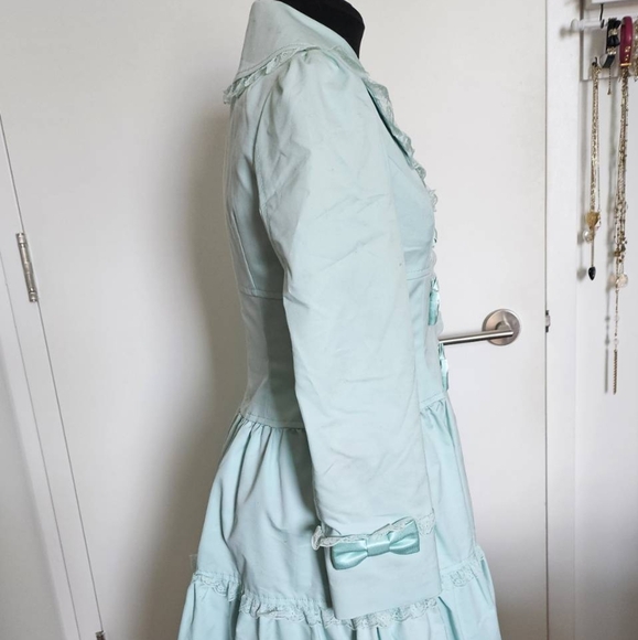 Jesus Diamante hime gyaru lolita aqua blue victorian spring coat - Picture 8 of 13